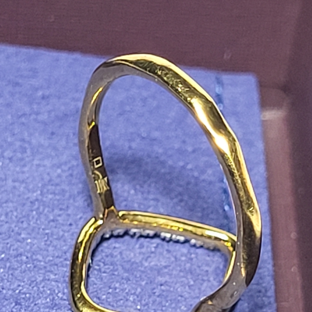 Monica Vinader Gold and Silver Riva Kite Diamond Ring.  # 300 - Picture 12 of 14